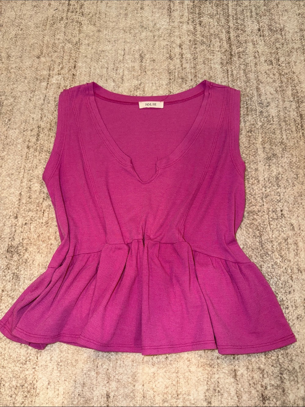 Jolie Women's Bright Magenta Peplum Tank